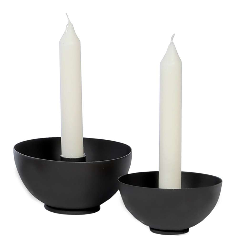 Dekoschale rund Kerzenhalter, schwarz