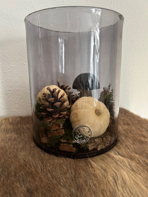 Zylinder-Vase, smoke-organic, h 25cm, d 20cm