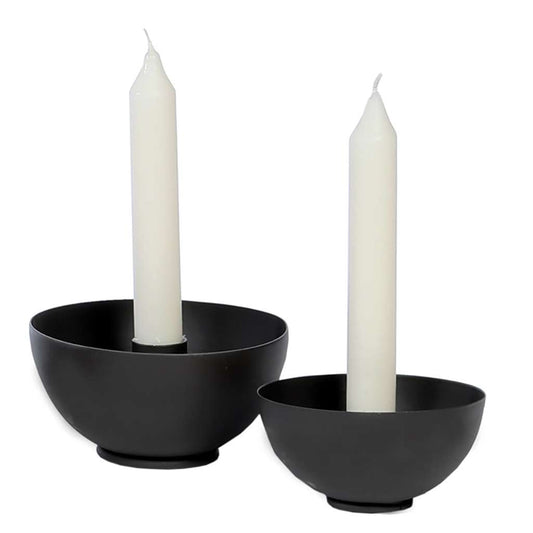 Dekoschale rund Kerzenhalter, schwarz
